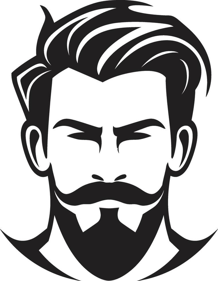 contemporáneo confianza cresta vector diseño para negrita masculino cara ilustración cincelado encanto insignias atractivo masculino cara icono en sorprendentes detalle