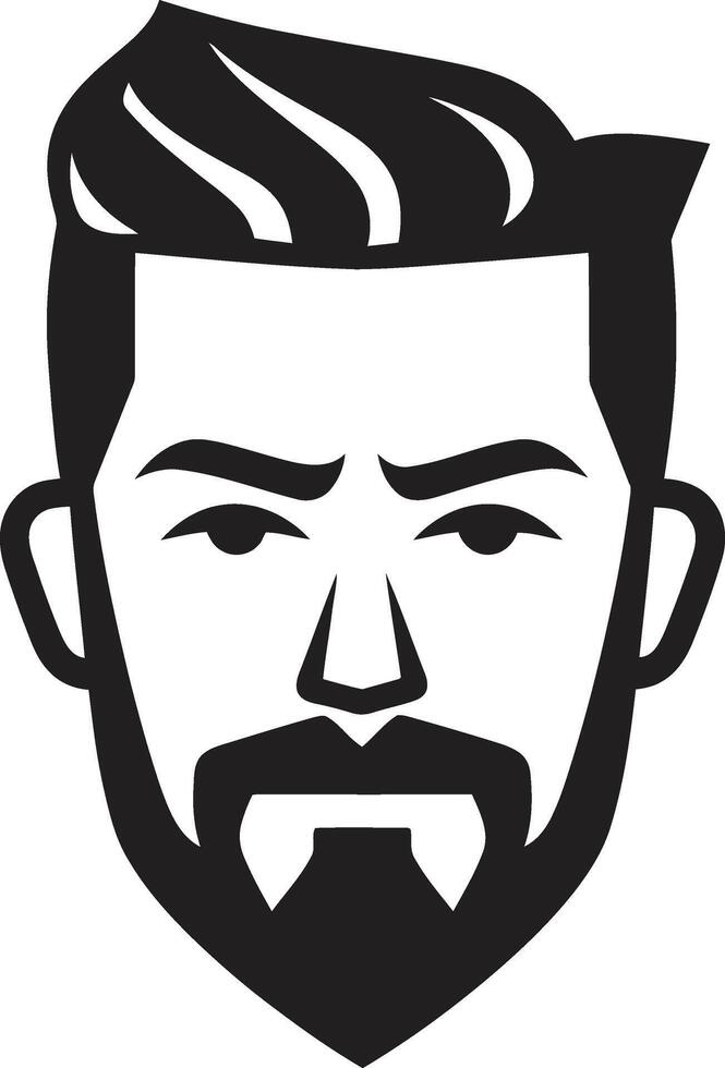 Timeless Trademark Badge Classic Male Face Vector Icon for Iconic Branding Contemporary Confidence Crest Vector Design for Bold Male Face Illustration