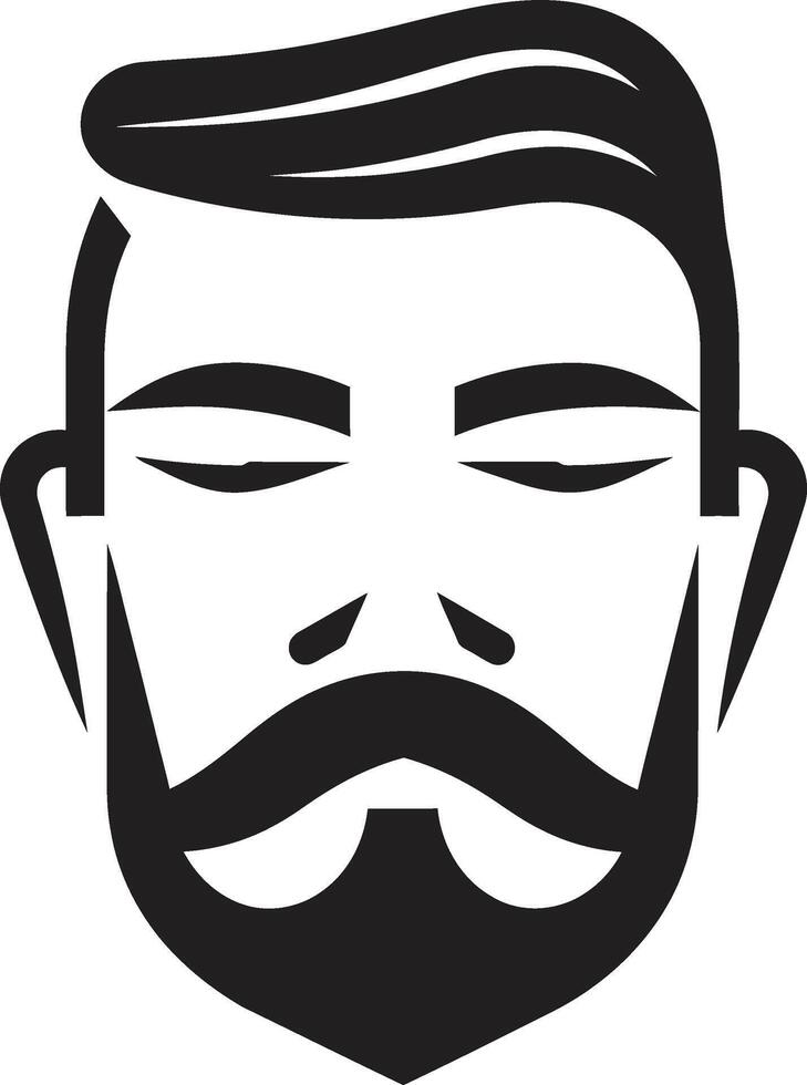 Rugged Resilience Crest Strong Male Face Logo Design for Impactful Presence Expressive Elegance Insignia Vector Logo for Artistic Male Face Illustration