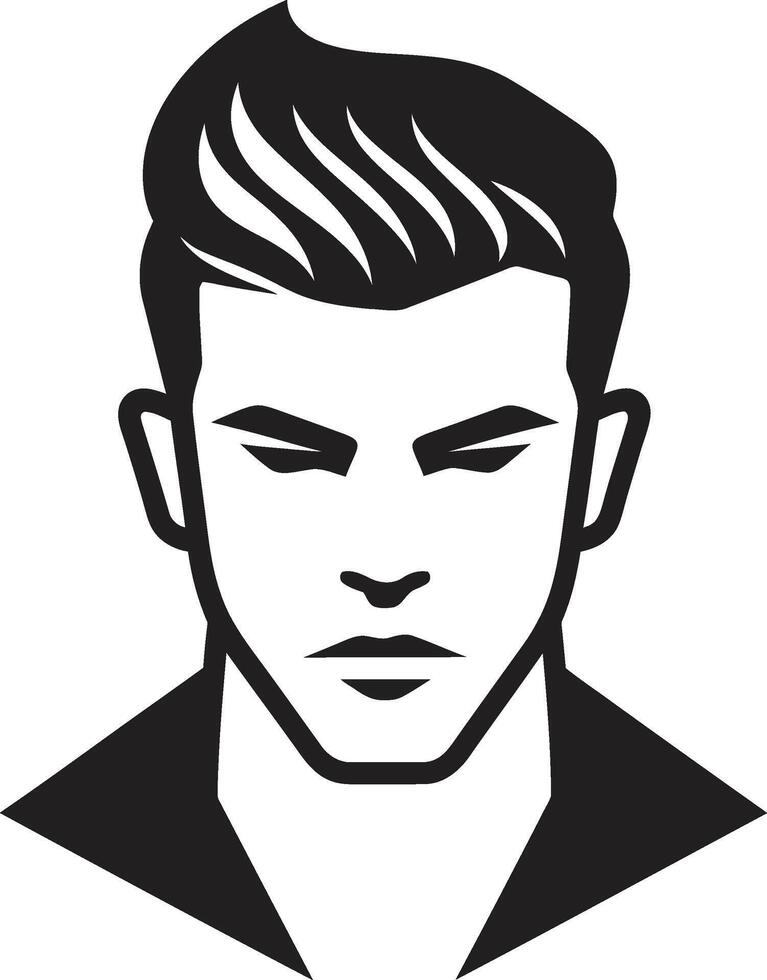 moderno masculinidad cresta de moda masculino cara vector icono para contemporáneo apelación refinado rostro insignias vector logo para sofisticado masculino cara icono