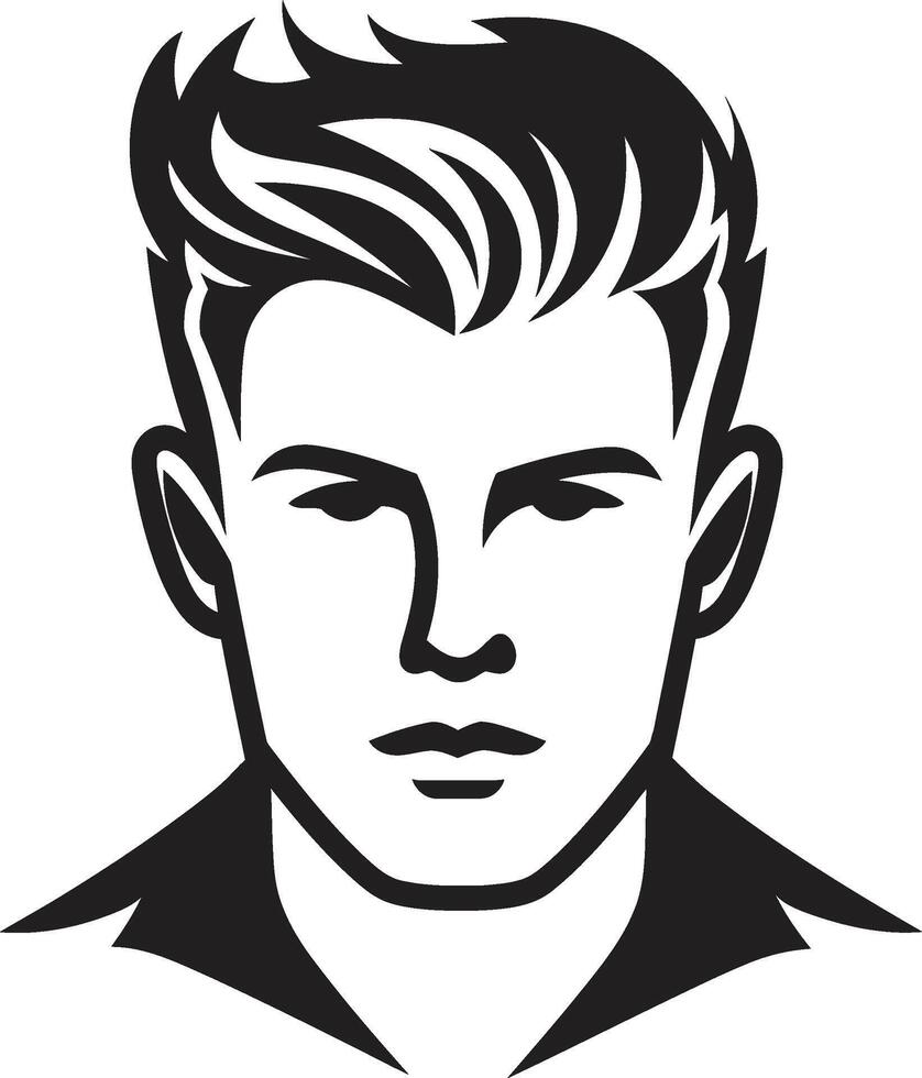 Modern Masculinity Crest Trendy Male Face Vector Icon for Contemporary Appeal Refined Visage Insignia Vector Logo for Sophisticated Male Face Icon