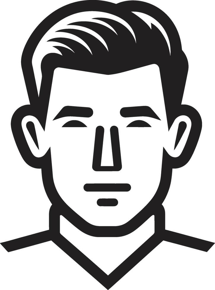Suave Silhouette Badge Stylish Male Face Vector Design with Smooth Lines Rugged Resilience Crest Strong Male Face Logo Design for Impactful Presence