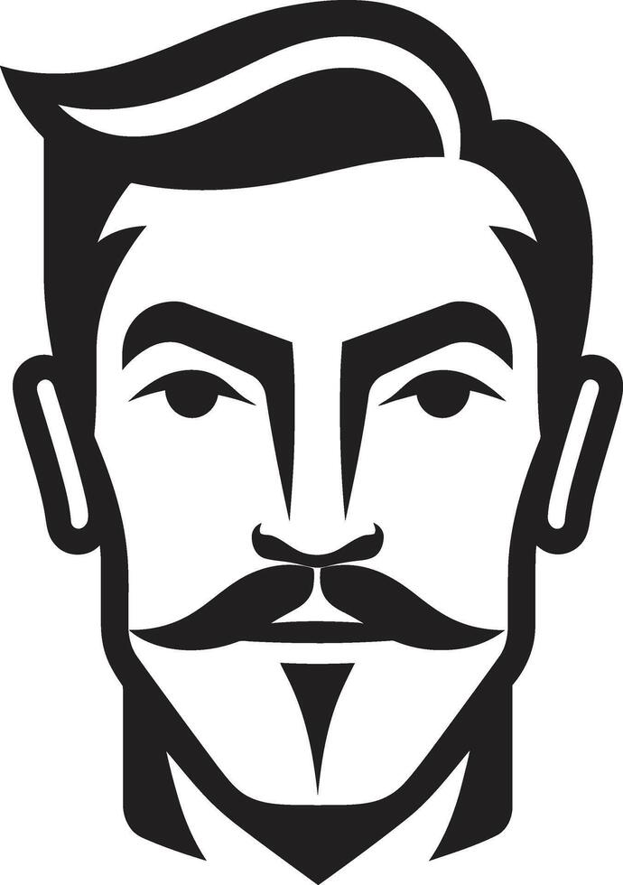 Dapper Charm Insignia Stylish Male Face Vector Icon for Fashionable Appeal Modern Masculinity Badge Trendy Male Face Logo Design for Contemporary Edge