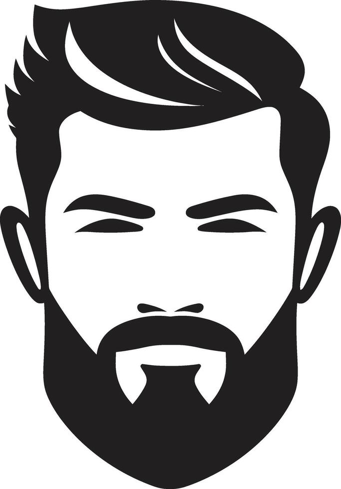 Expressive Elegance Insignia Vector Logo for Artistic Male Face Illustration Bold Gaze Badge Confident Male Face Vector Icon for Striking Presence