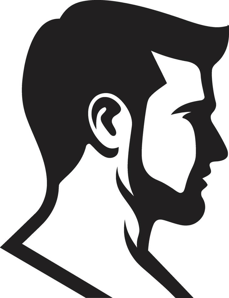 Sculpted Serenity Crest Vector Design for Calm Male Face Logo Timeless Trademark Insignia Classic Male Face Vector Icon for Iconic Branding