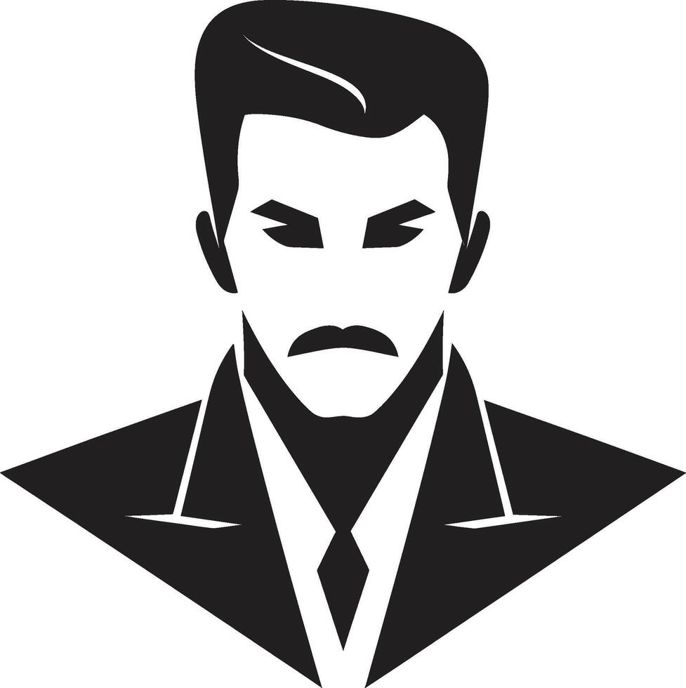 eterno marca comercial Insignia clásico masculino cara vector icono para icónico marca contemporáneo confianza cresta vector diseño para negrita masculino cara ilustración