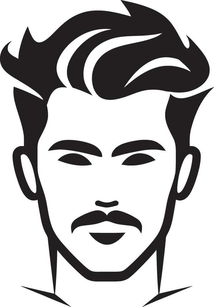 Striking Sophistication Insignia Bold Male Face Vector Icon with Impactful Style Timeless Trademark Badge Classic Male Face Logo for Iconic Branding