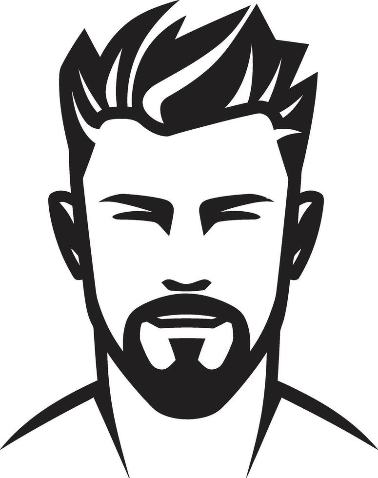 Modern Masculinity Crest Trendy Male Face Vector Icon for Contemporary Appeal Refined Visage Insignia Vector Logo for Sophisticated Male Face Icon