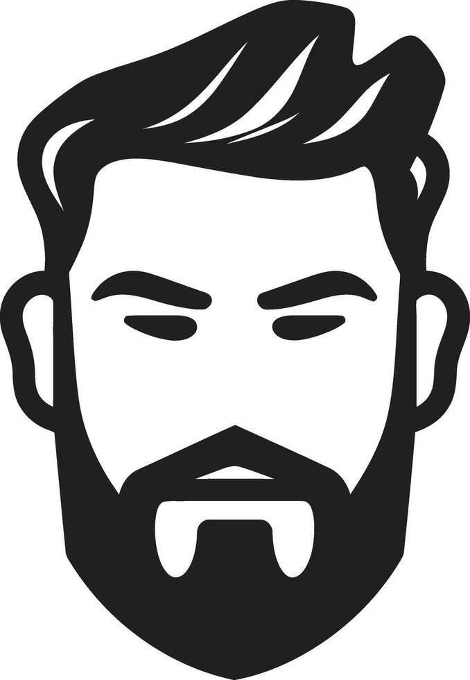 listo perfil Insignia vector logo para agraciado masculino cara ilustración contemporáneo confianza cresta masculino cara vector icono con negrita presencia