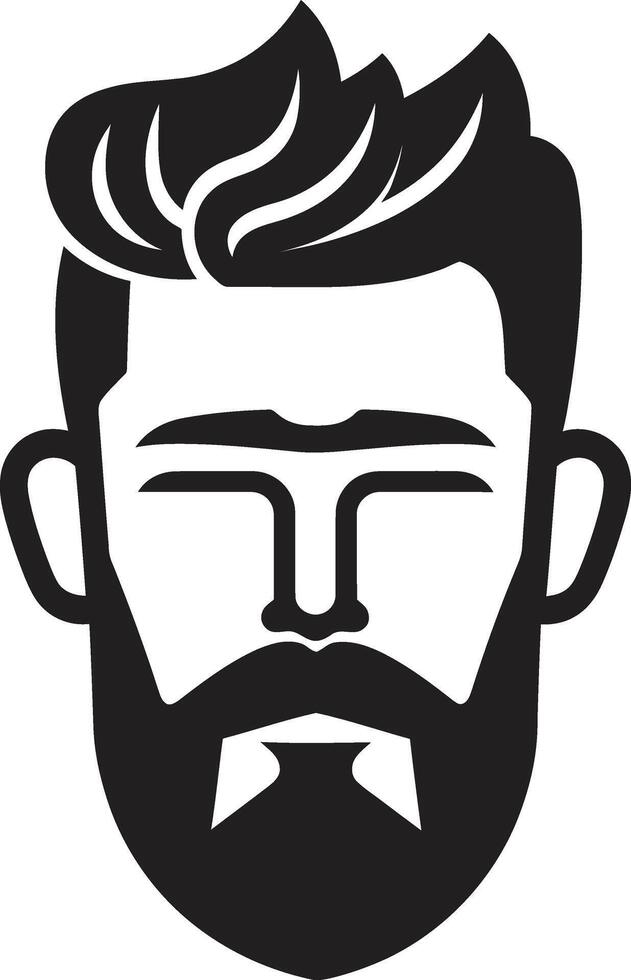 Contemporary Confidence Crest Vector Design for Bold Male Face Illustration Chiseled Charm Insignia Attractive Male Face Icon in Striking Detail