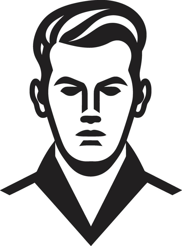 Modern Masculinity Crest Trendy Male Face Vector Icon for Contemporary Appeal Refined Visage Insignia Vector Logo for Sophisticated Male Face Icon