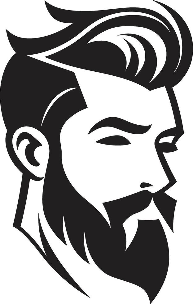 listo perfil Insignia vector diseño para agraciado masculino cara ilustración negrita mirada cresta confidente masculino cara vector icono para sorprendentes presencia