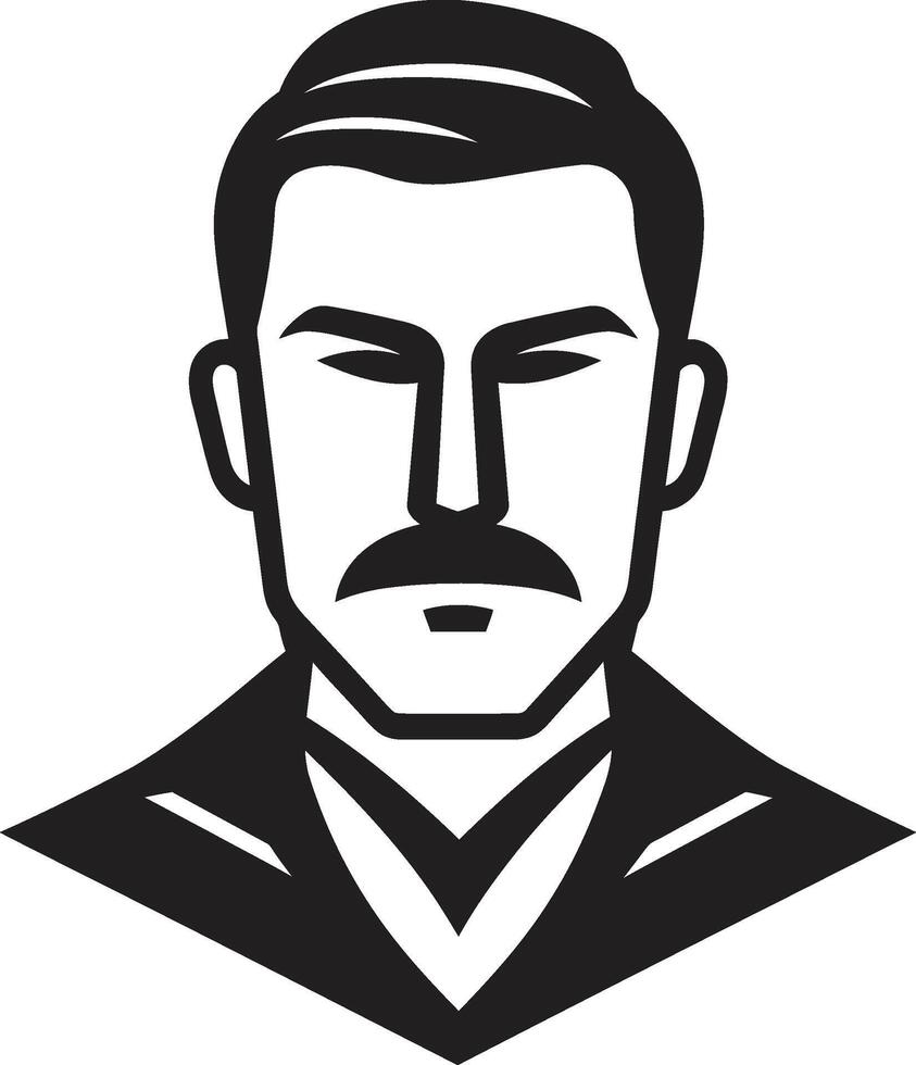 Timeless Trademark Badge Classic Male Face Vector Icon for Iconic Branding Poised Profile Crest Vector Logo for Graceful Male Face Illustration