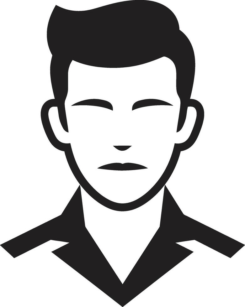 Rugged Resilience Insignia Vector Design for Strong Male Face Logo Artistic Allure Badge Male Face Vector Icon with Creative Flair