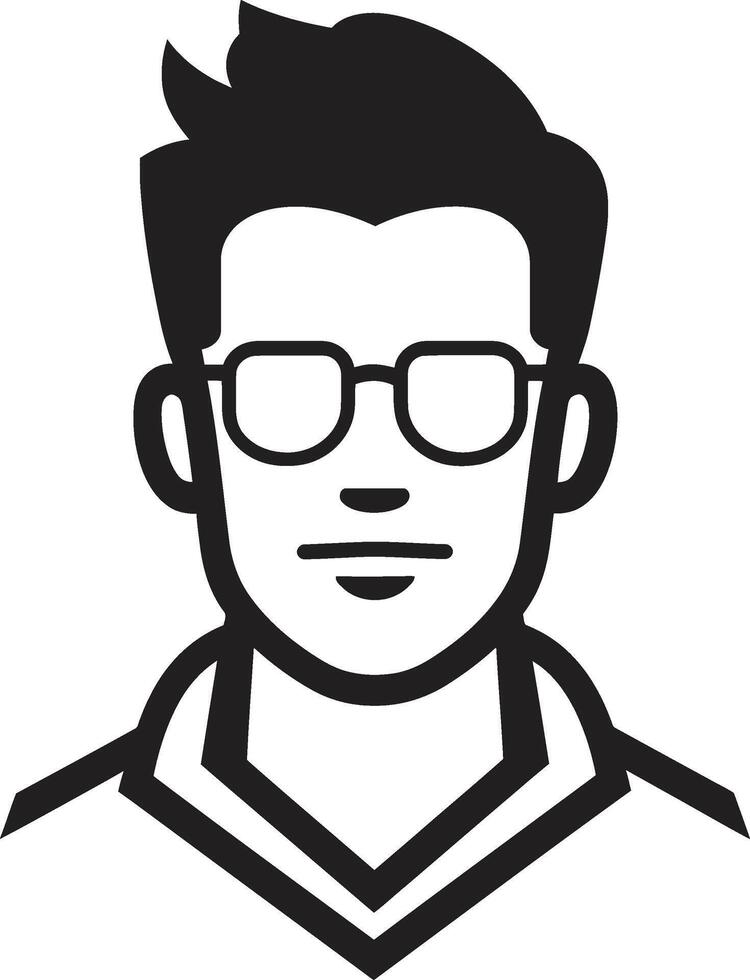 Poised Profile Crest Vector Logo for Graceful Male Face Illustration Contemporary Confidence Insignia Male Face Icon with Bold Presence