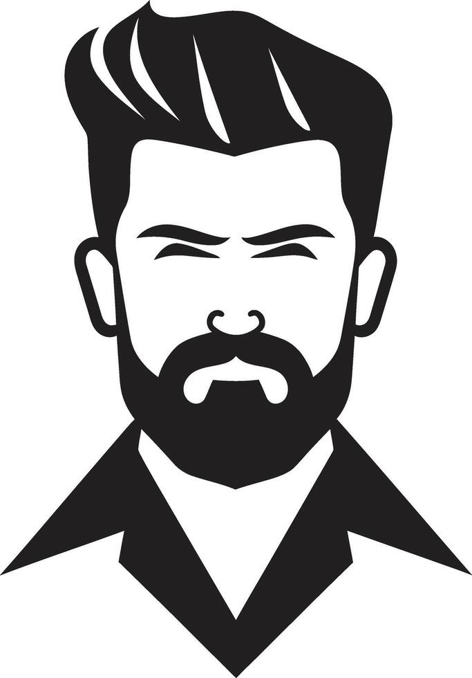 cincelado encanto Insignia vector diseño para atractivo masculino cara logo expresivo elegancia cresta masculino cara icono en artístico detalle