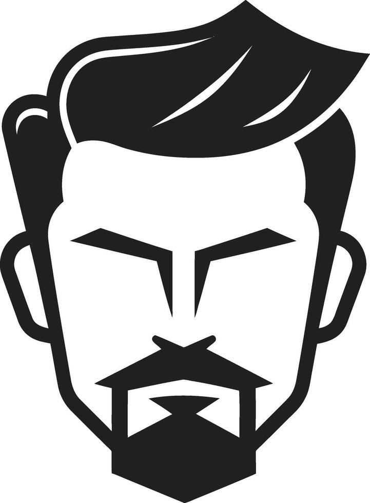 Rugged Resilience Badge Vector Design for Strong Male Face Logo Artistic Allure Crest Male Face Vector Icon with Creative Flair