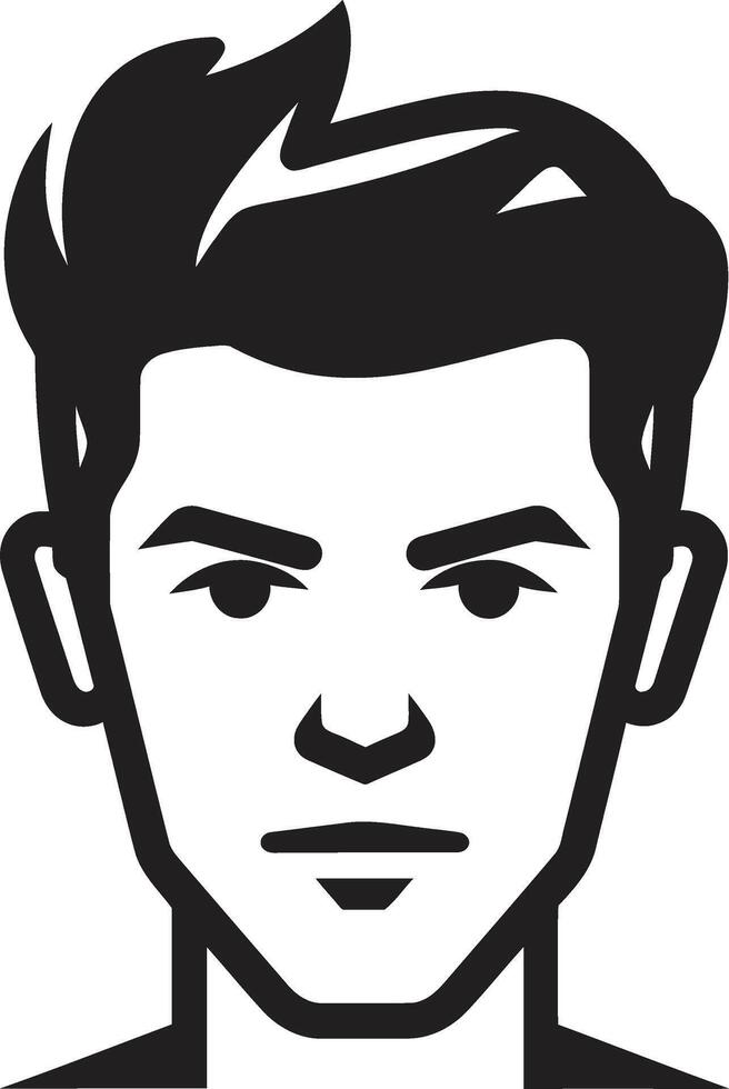 Dapper Demeanor Badge Vector Design for Fashionable Male Face Logo Timeless Profile Crest Classic Male Face Vector Icon for Enduring Style