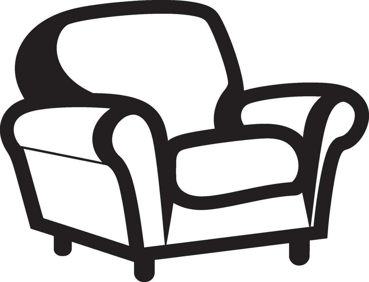 Minimalist Retreat Crest Contemporary Relaxing Chair Vector Logo for Comfort Elegance Lounge Badge Vector Design for Modern and Cozy Chair Illustration