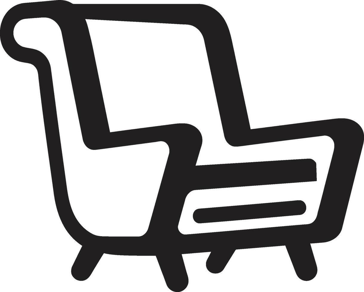 Elegance Lounge Crest Vector Design for Cozy and Relaxing Chair Illustration Comfort Oasis Badge Sleek Lounge Chair Vector Icon for Modern Relaxation