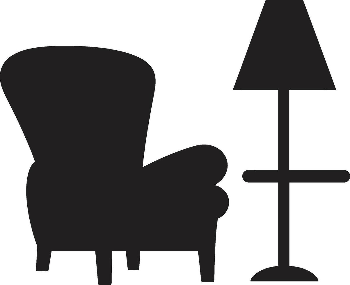 elegante comodidad Insignia moderno salón silla vector diseño para relajación zen céfiro insignias pulcro silla icono en vector logo para tranquilo momentos