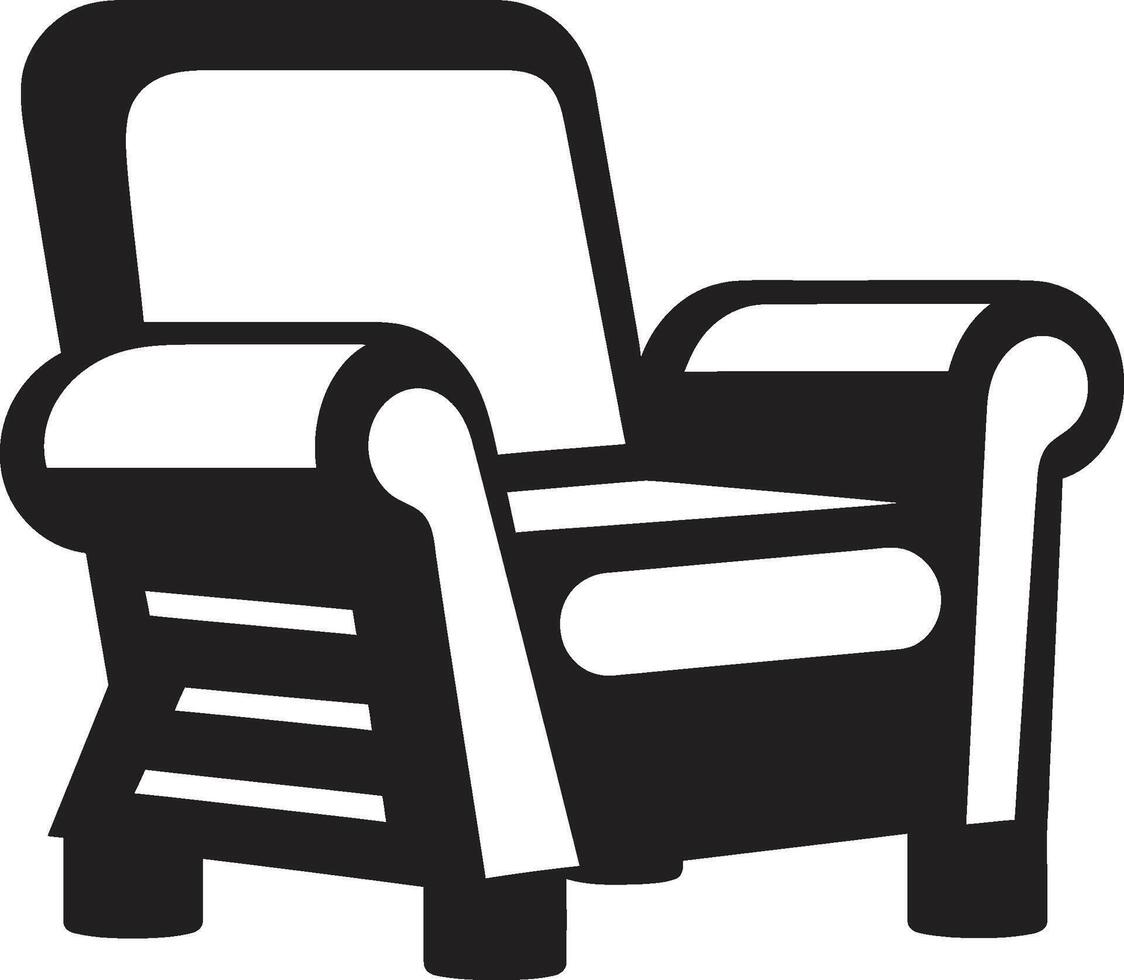 zen céfiro insignias pulcro silla icono en vector logo para tranquilo momentos minimalista retirada cresta contemporáneo relajante silla vector logo para comodidad
