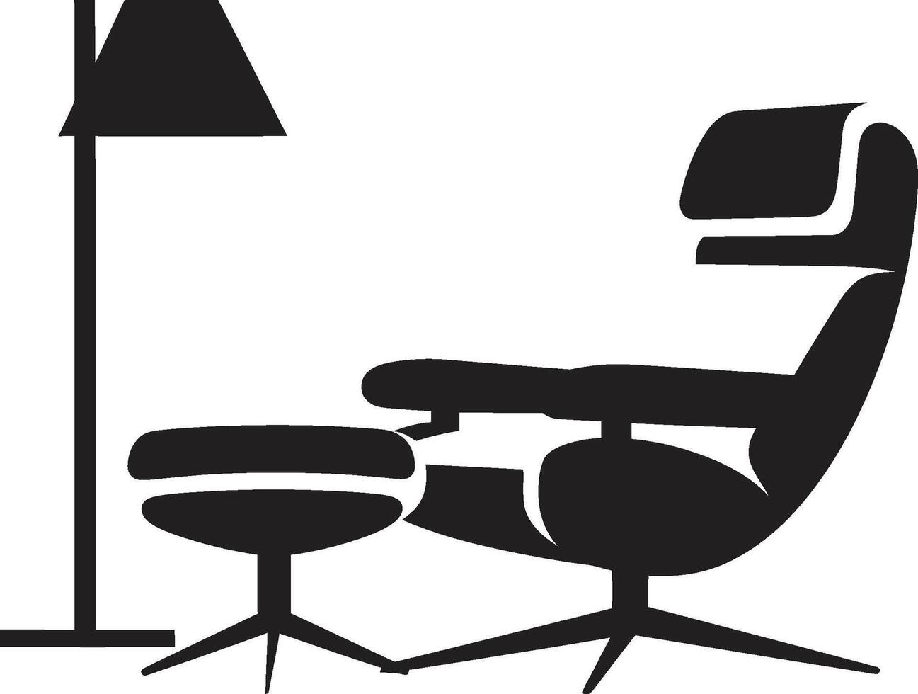 tranquilo tendencias insignias vector logo para último comodidad con moderno silla urbano elegancia cresta elegante silla icono en vector logo para de moda espacios