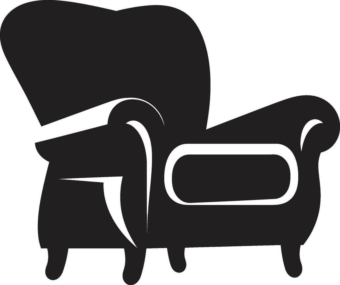Elegance Lounge Badge Sleek Chair Vector Icon in Modern Relaxation Comfort Oasis Insignia Vector Design for Ultimate Comfort with Modern Chair