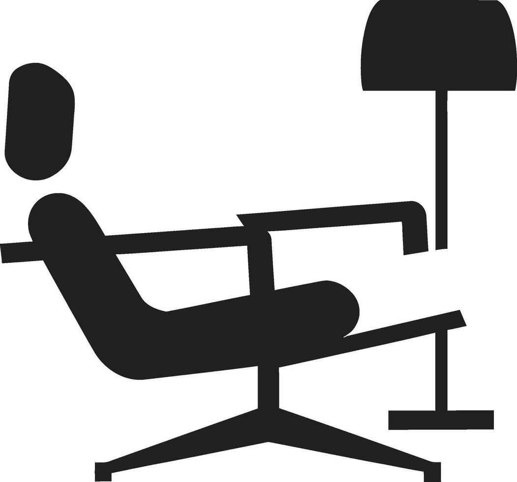 elegancia salón insignias vector logo para elegante y acogedor silla icono comodidad oasis cresta moderno relajante silla vector icono para último comodidad