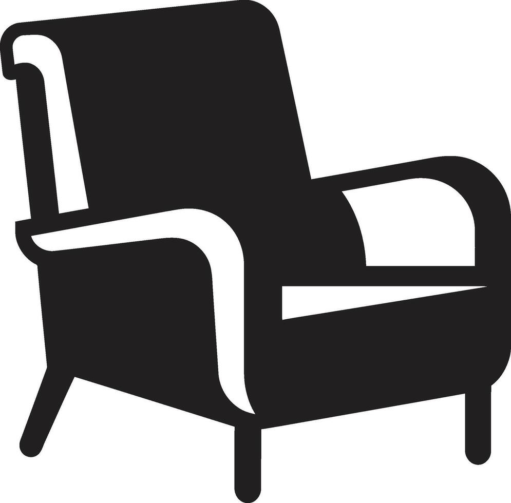 urbano elegancia cresta elegante salón silla vector diseño para relajación minimalista retirada Insignia pulcro silla icono en vector diseño para sencillo espacios