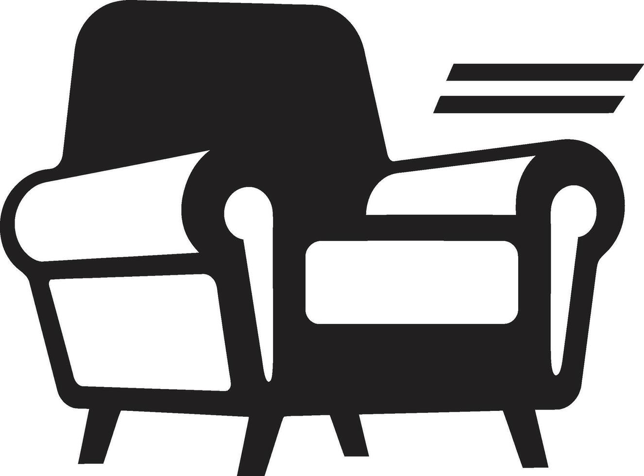 elegancia salón insignias vector logo para acogedor y moderno salón silla comodidad oasis cresta elegante silla icono en vector diseño para último relajación