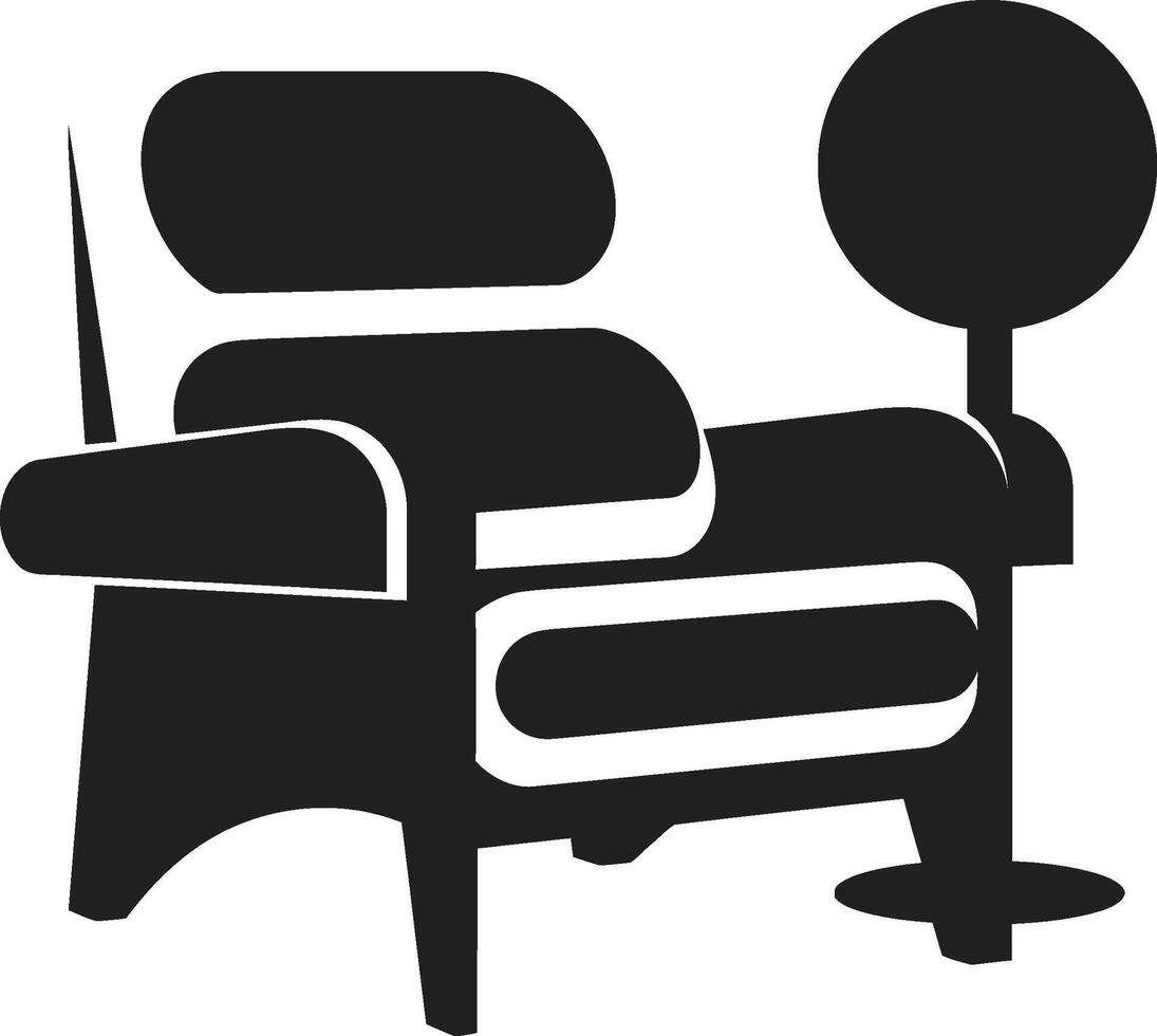 comodidad oasis cresta vector logo para pulcro salón silla diseño serenidad asientos insignias moderno relajante silla vector icono para tranquilo momentos