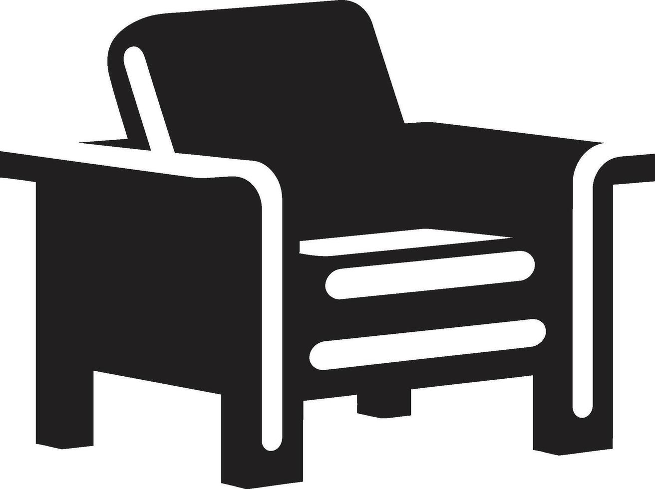 tranquilo tendencias cresta moderno salón silla vector icono para de moda espacios minimalista retirada Insignia vector diseño para sencillo moderno relajante silla