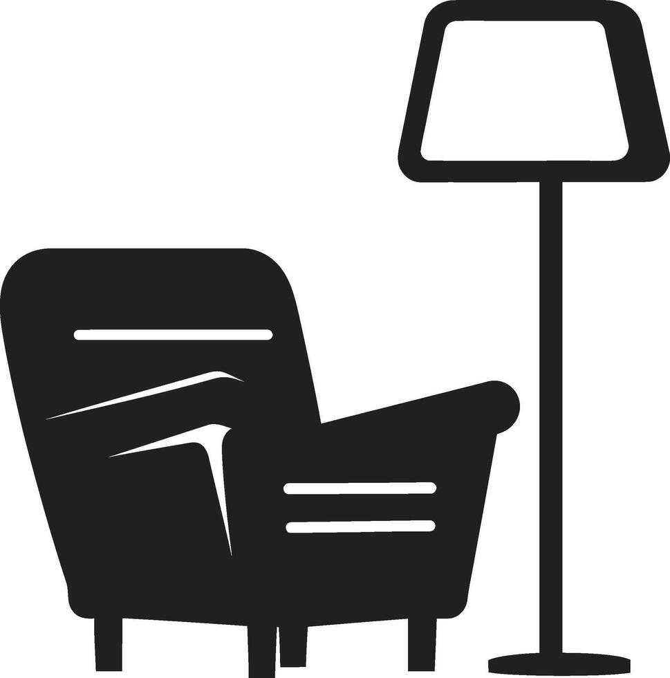 serenidad asientos cresta moderno silla vector icono para último relajación cenit comodidad Insignia vector logo para acogedor y elegante salón silla