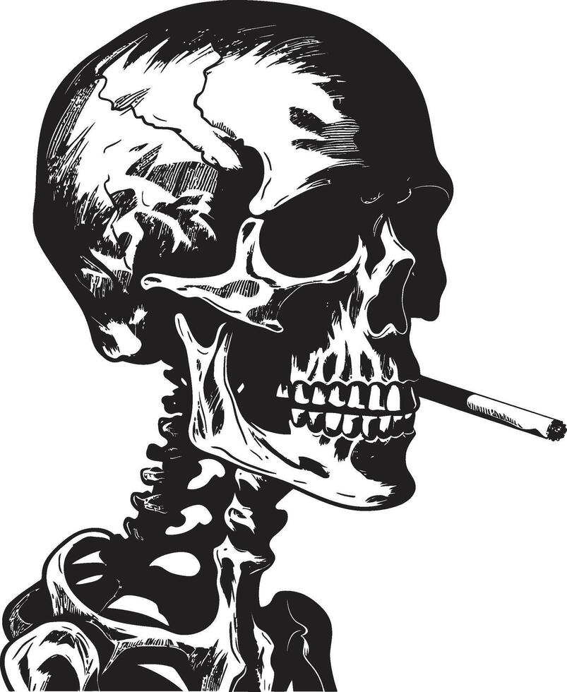 Classic Cohiba Crest Smoking Gentleman Skeleton Vector Logo for Timeless Charm Vintage Vapor Badge Vector Design for Smoking Gentleman Icon with Retro Elegance