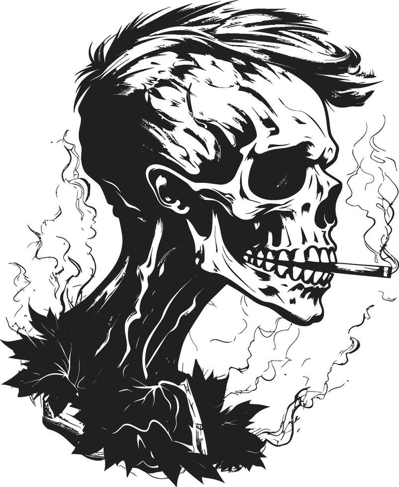 elegante fumador Insignia vector diseño para de fumar esqueleto icono con clase refinado reliquia insignias de fumar Caballero esqueleto vector logo para Clásico vibraciones