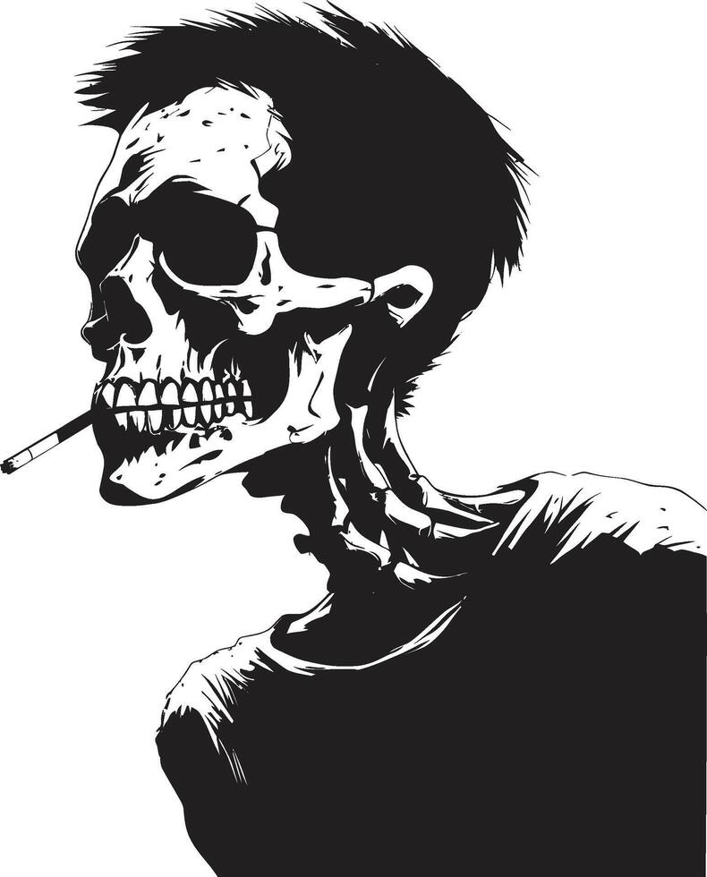ahumado pavonearse insignias vector diseño para Caballero esqueleto icono con estilo clásico cohiba cresta de fumar Caballero esqueleto vector logo para eterno encanto