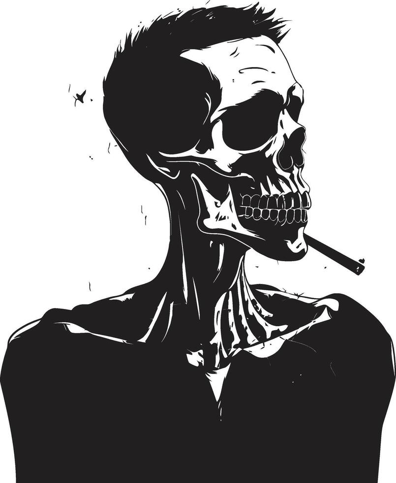 elegante fumador Insignia elegante de fumar Caballero icono en vector logo refinado reliquia insignias Clásico vibraciones en de fumar esqueleto diseño