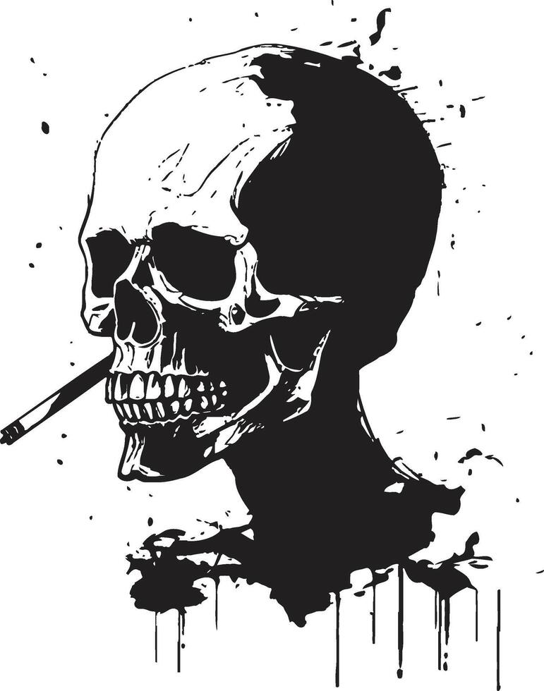 Clásico moda cresta elegante marca en de fumar esqueleto vector elegante fumar descanso Insignia clásico apelación para Caballero icono en vector