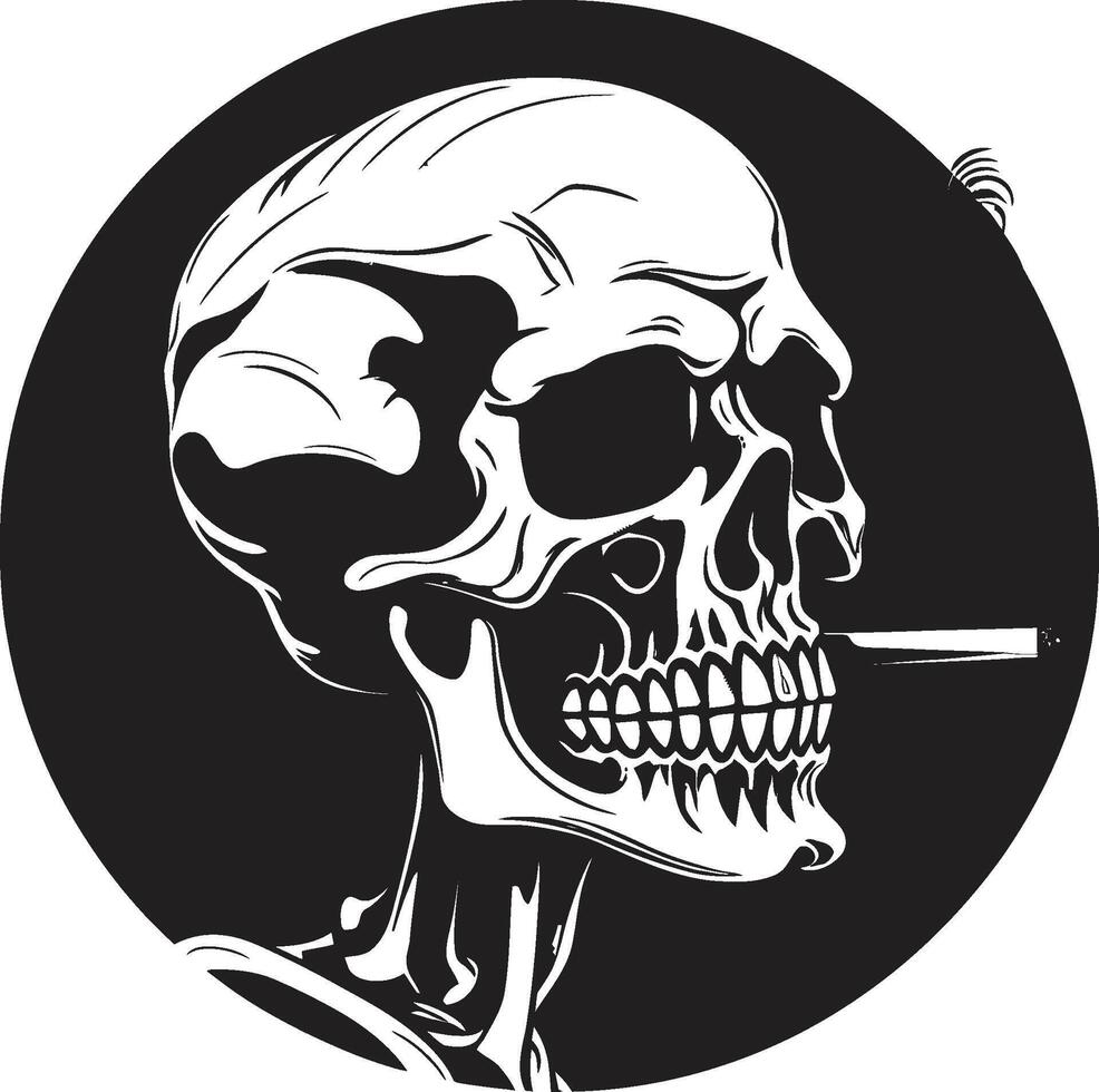 Refined Relic Crest Elegant Smoking Gentleman Icon in Vector Design Cigar Lounge Badge Vintage Charm for Smoking Skeleton Logo