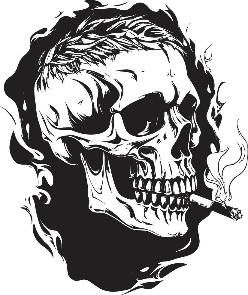 elegante fumar descanso Insignia vector diseño para Caballero esqueleto icono con clásico apelación antiguo ceniza insignias de fumar Caballero esqueleto vector logo para Clásico seducir