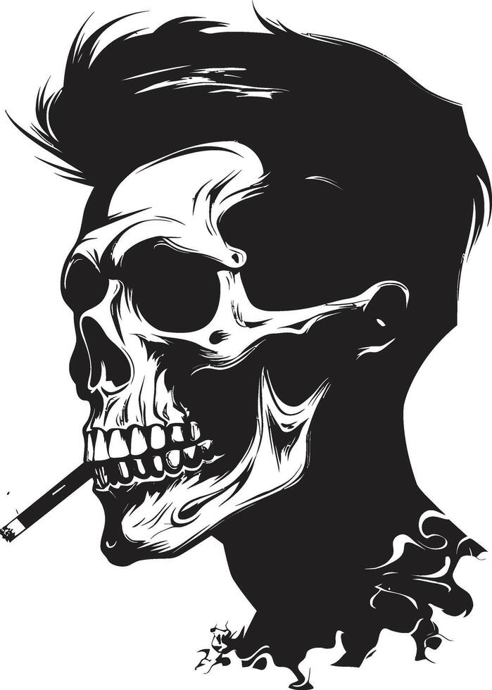 Classic Cigar Charm Insignia Elegant Skeleton Vector Logo for Vintage Appeal Gentlemanly Smoke Crest Vector Design for Sophisticated Smoking Skeleton Icon