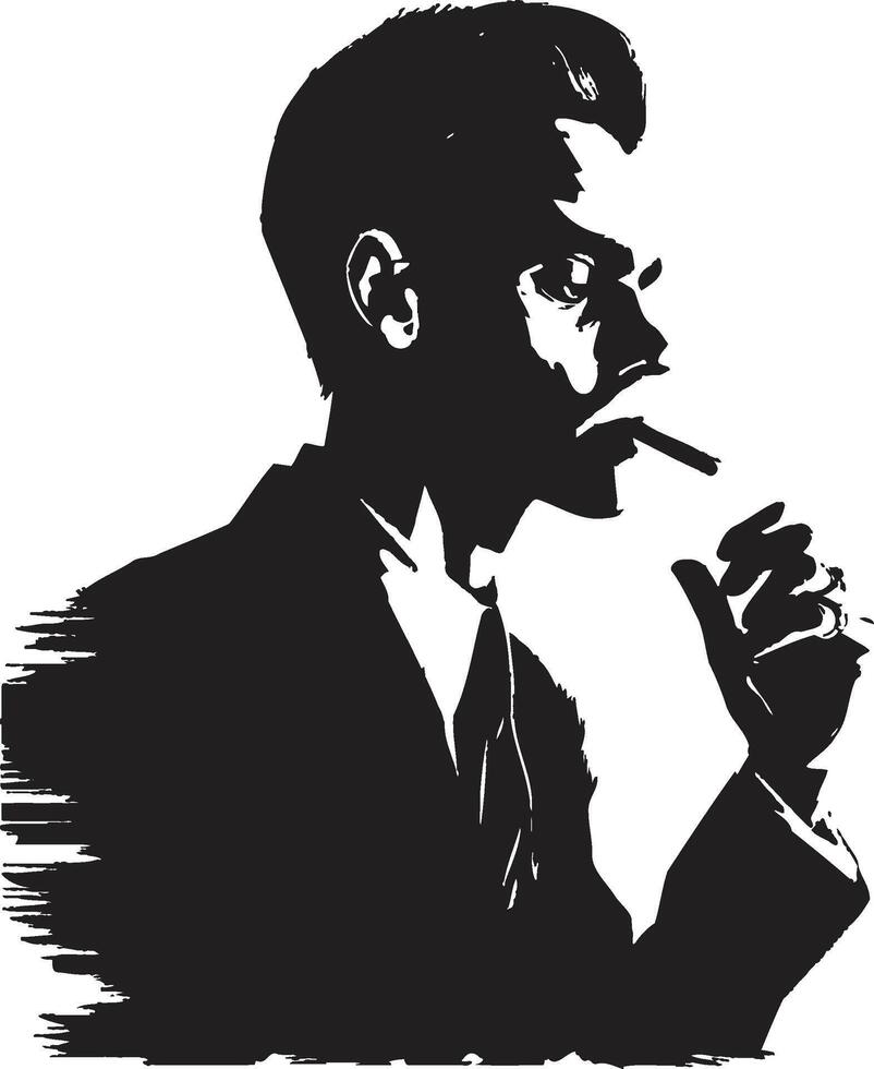Suave and Smoky Insignia Vector Design for Stylish Smoking Gentleman Icon Cigar Lounge Crest Smoking Skeleton Vector Logo for Luxurious Branding