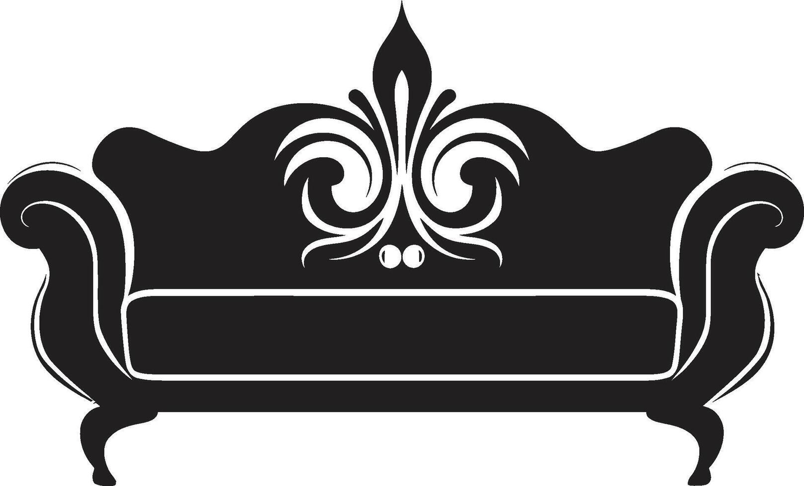 Plush Panache Crest Luxurious Sofa Set Icon for Elegant Living Relaxation Refuge Badge Vector Sofa Seat Logo in Serene Design