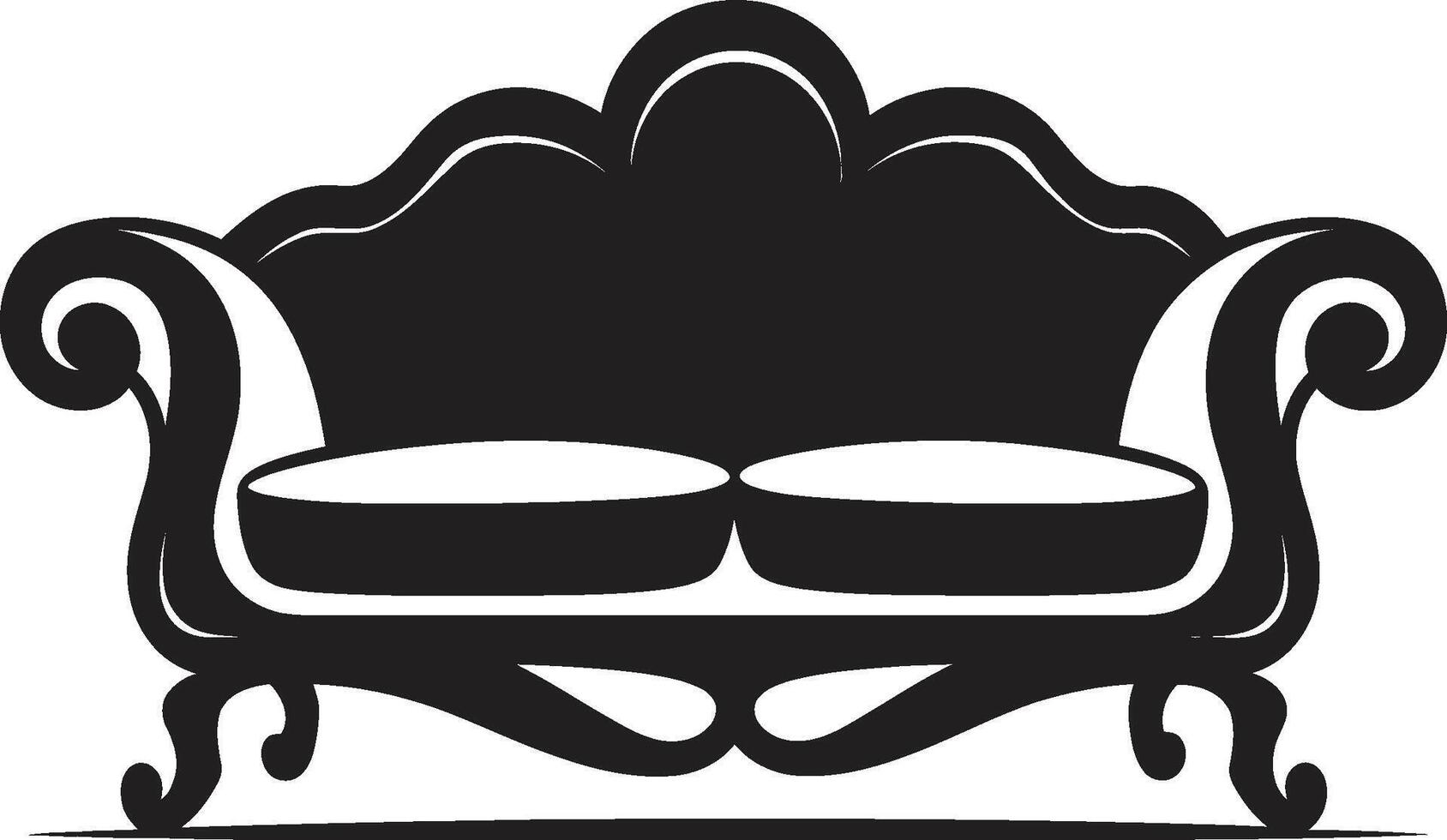 Cozy Haven Badge Comfortable Sofa Set Icon for Home Bliss Lounge Luxury Insignia Plush Sofa Seat Logo for Stylish Interiors vector