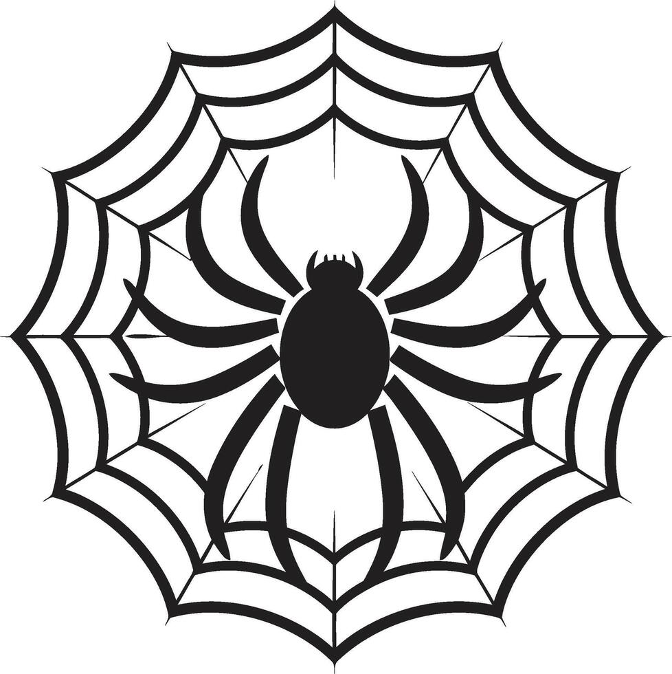 Spinneret Spectacle Badge Artistic Spider and Web Design for Dynamic Branding Webbed Elegance Insignia Stylish Spider Logo with Intricate Web vector