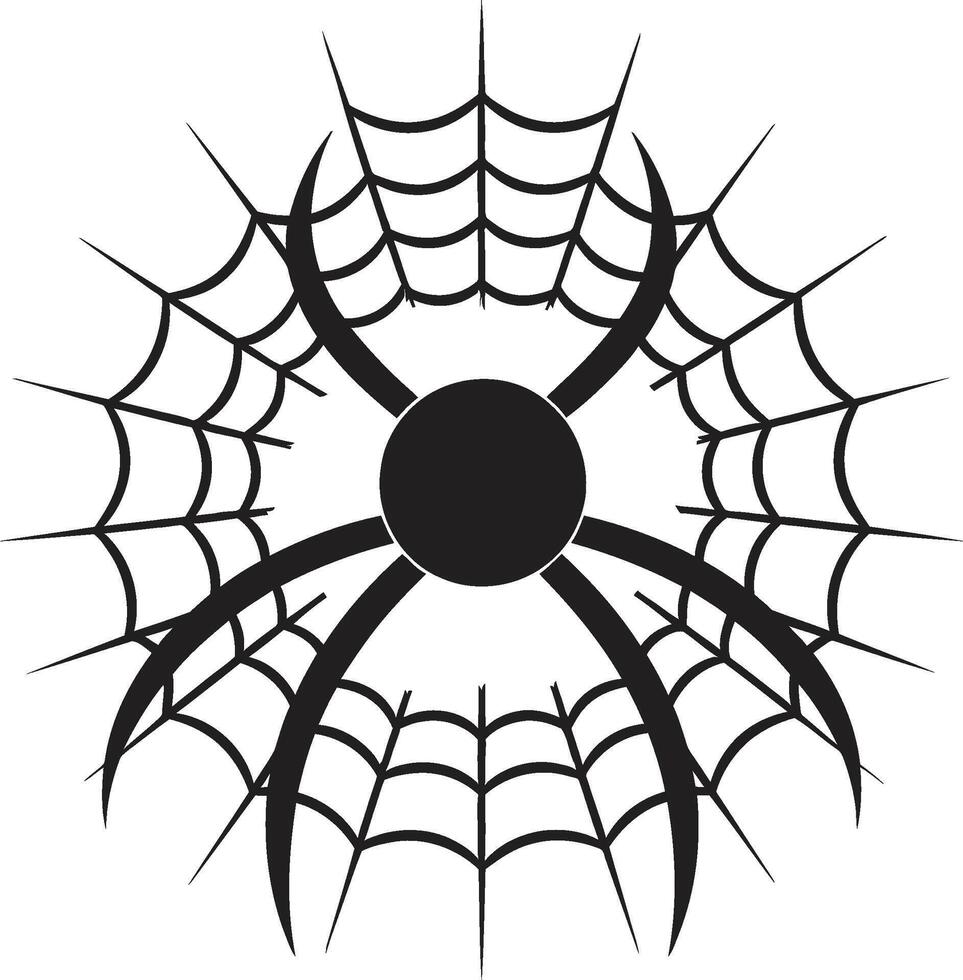 seda girar insignias delicado araña web logo para elegante impacto arácnido aura cresta vector araña con araña web icono para misterio