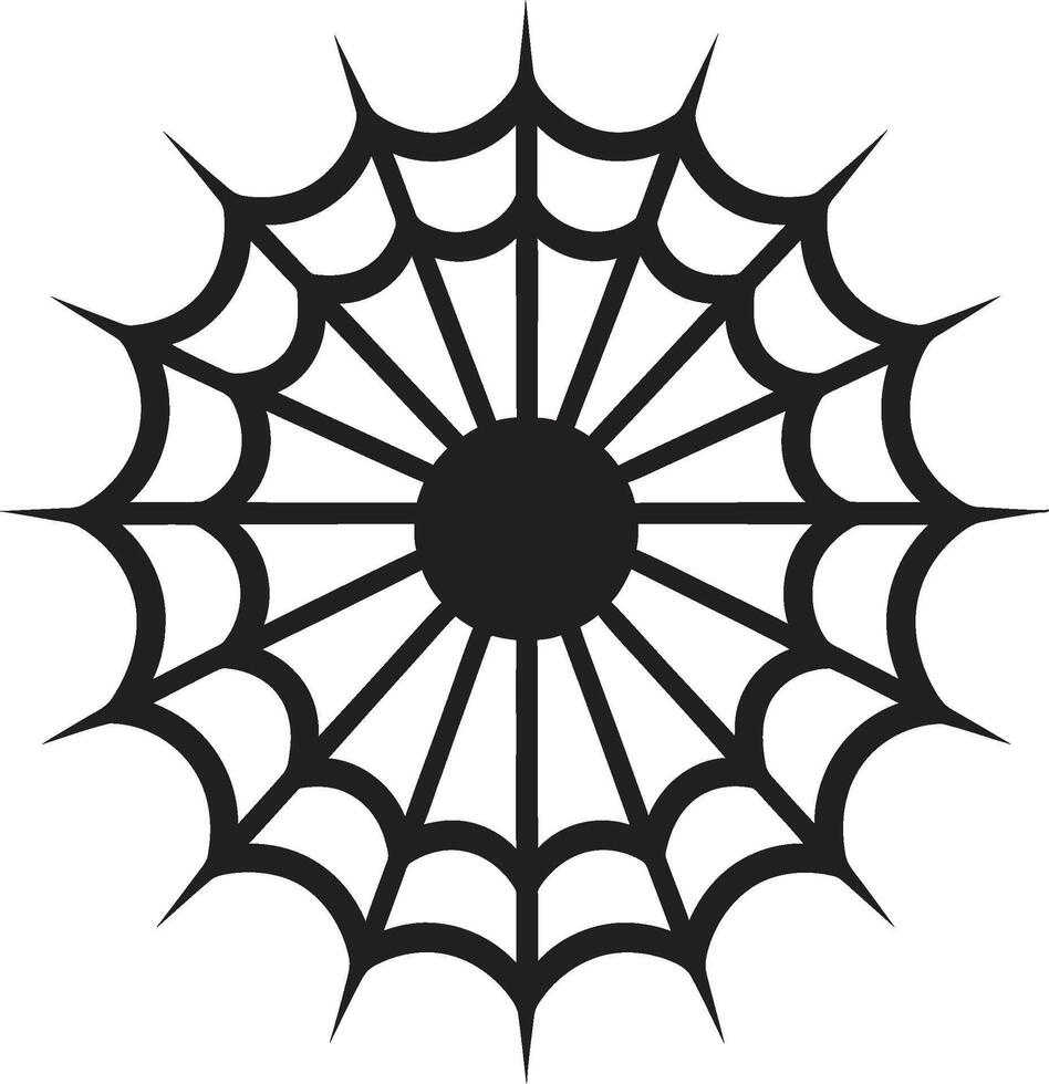 Spin Masterpiece Badge Artful Spider and Web Design for Impactful Branding Arachno Elegance Insignia Stylish Spider with Spider Web Icon vector