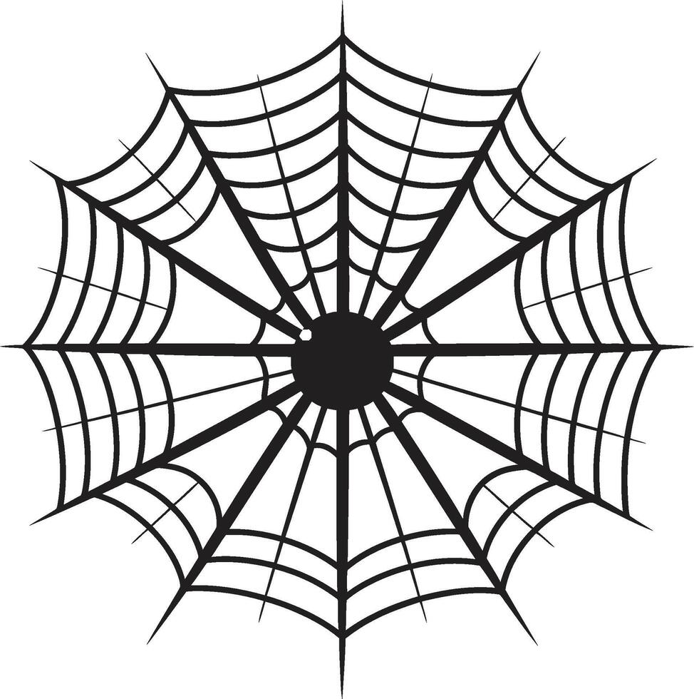 Siniestro tractor Insignia escalofriante araña logo con intrincado web diseño aracno Arte insignias creativo araña con araña web icono en vector
