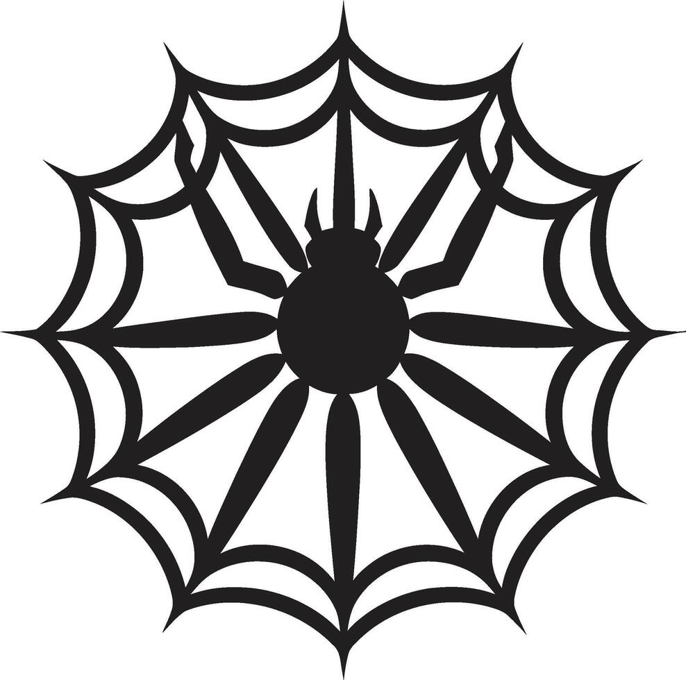 Arachno Art Insignia Creative Spider with Spider Web Icon in Vector Web Warrior Crest Dynamic Spider and Web Logo for Powerful Branding